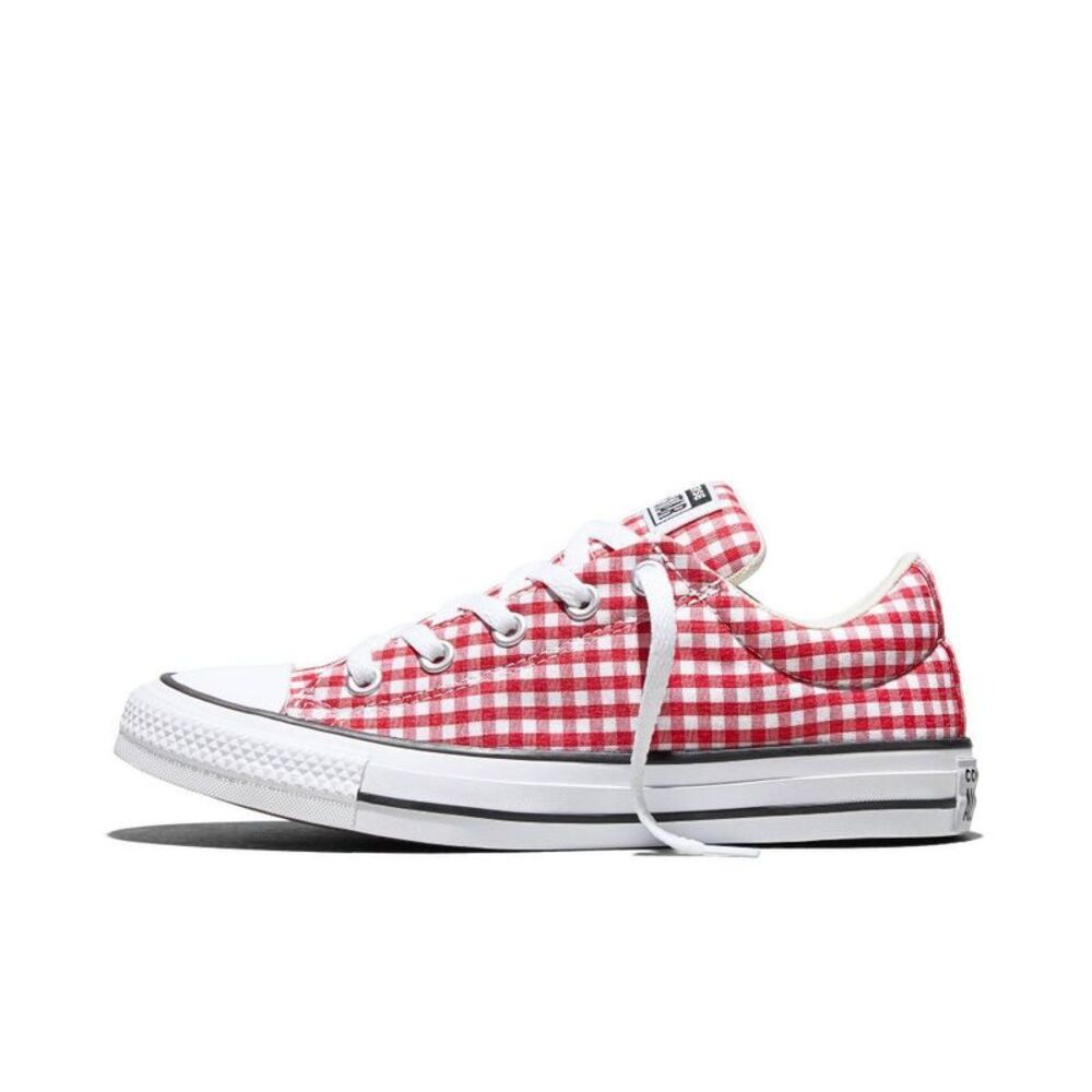 Converse Adult Chuck Taylor All Star Street Ox Low Top Sneakers - Red Gingham 9 - Picture 2 of 5
